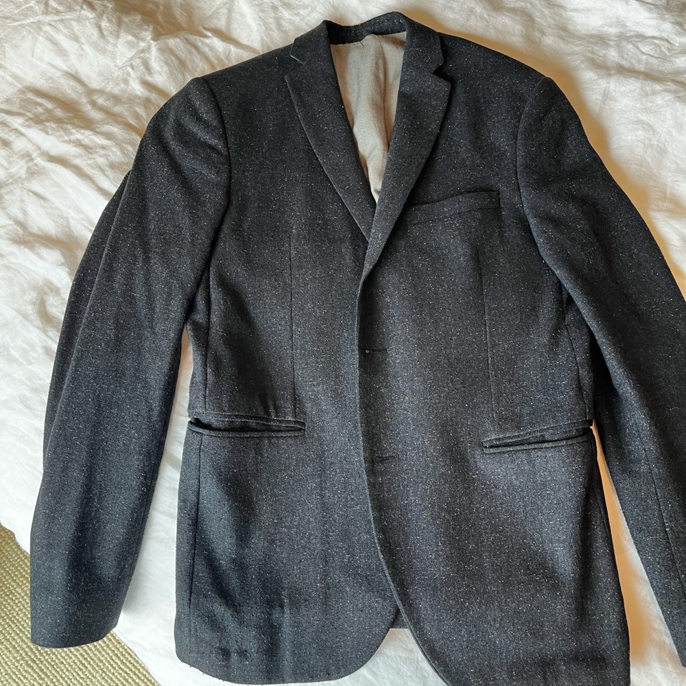 Zara Mens Wool Blazer in Navy Blue - 38R
